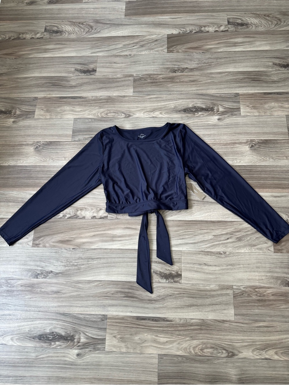 NWT J. Crew Rash Guard Open Tie Back in Navy Blue Size XXL